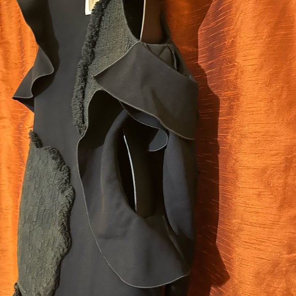 NEW Proenza Schouler Black Asymmetric Cut Out Embroidered Evening Dress - Picture 8 of 10